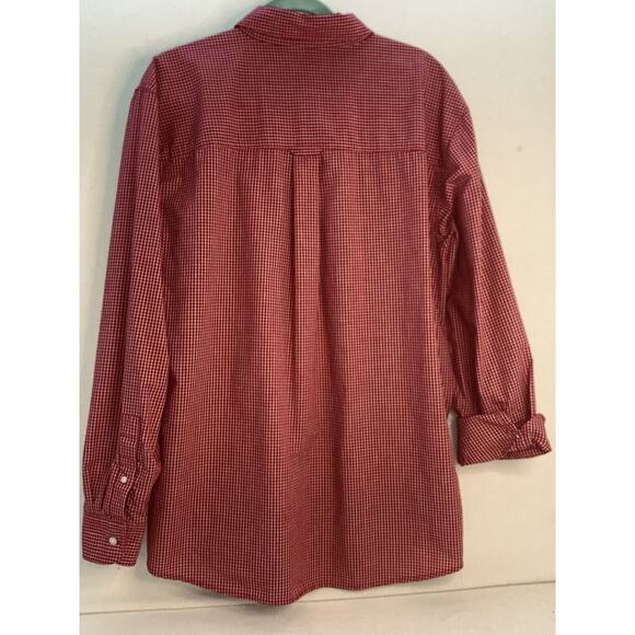 Chaps Shirt 2XL Red and White Check Pocket Button Down Long Sleeve Mens Crest - Picture 5 of 12